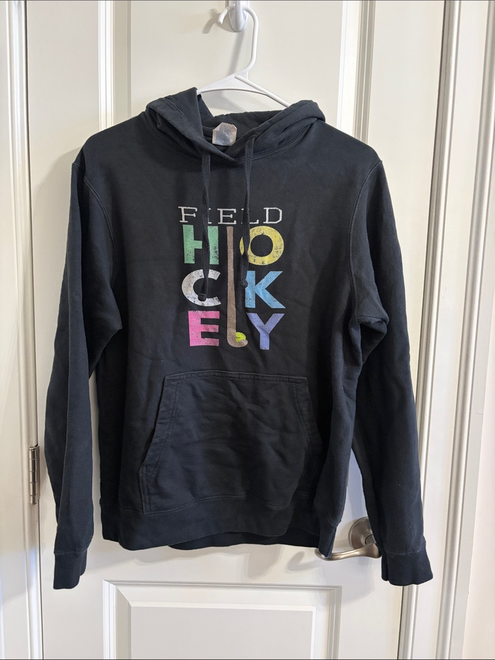 Port and Company Black Hoodie with Multicolor FIELD HOCKEY Letters